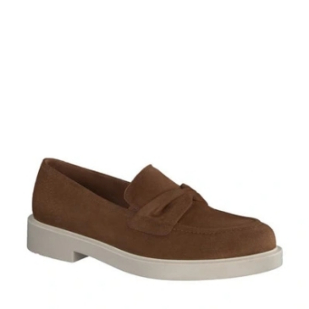 NWTB Paul Green Sadie Loafer In Toffee Soft Suede Size 10 U.S, 7.5 P.G.